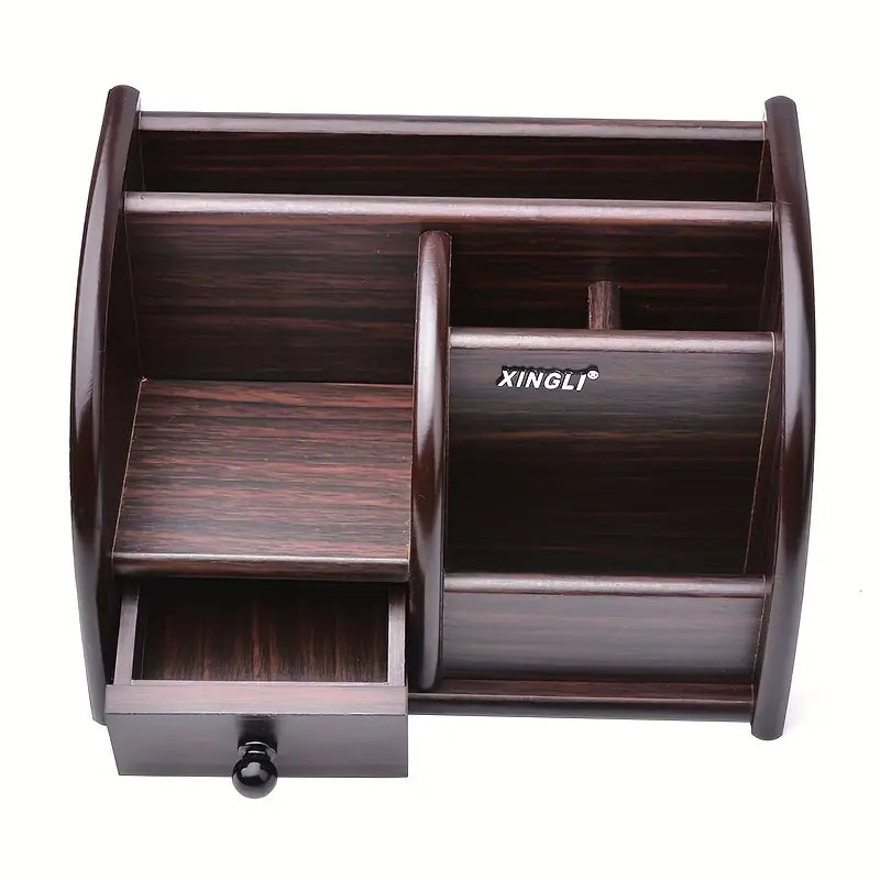 Wooden Desk File Organizer with Drawer-0