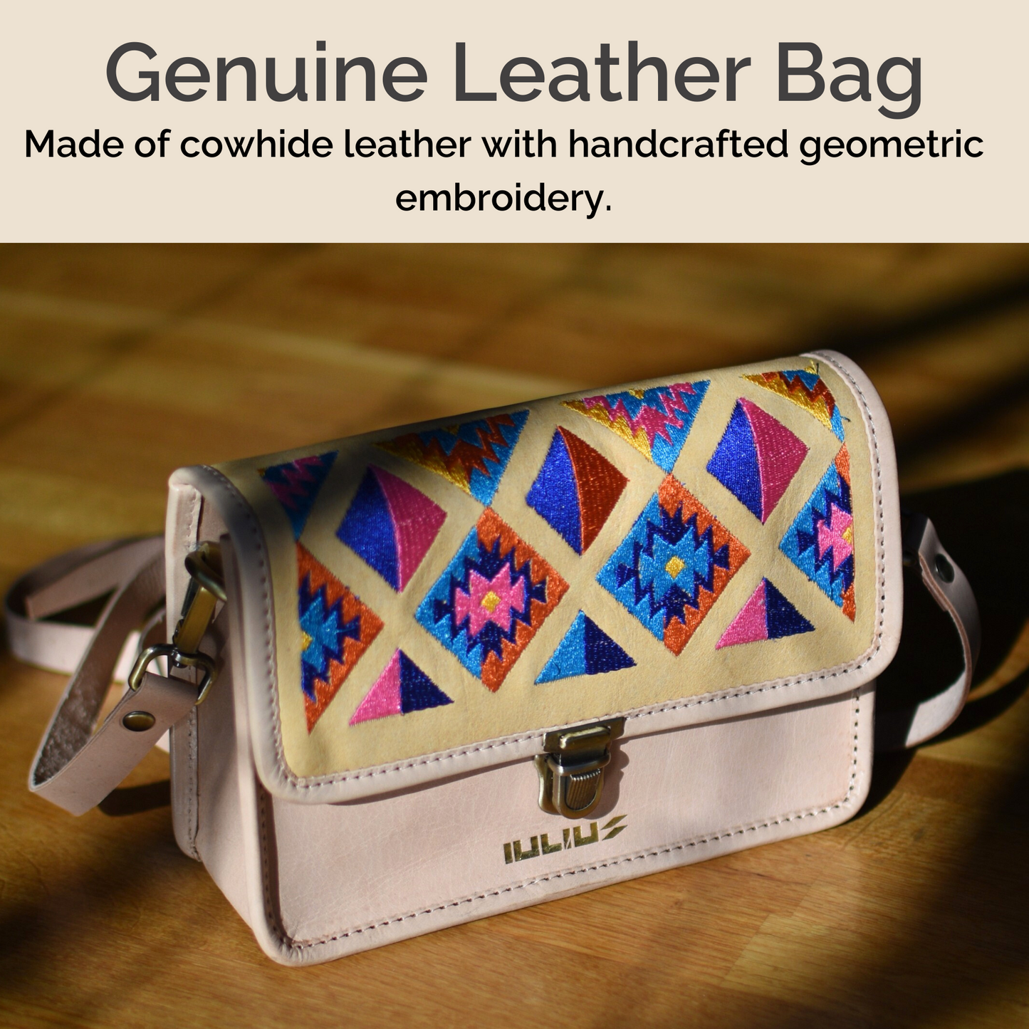 Cartera Artesanal de Cuero IULIUS – Bordado y Formato Compacto-2