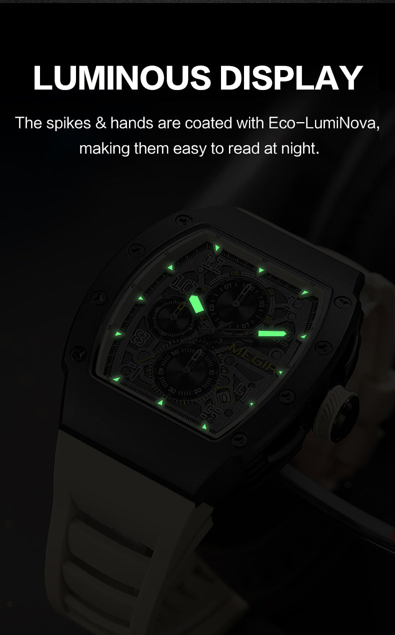 MEGIR Blue Luxury Sport Watch for Men Steel Case Waterproof Luminous Military Quartz Chronograph Big Dial Auto Date Reloj Hombre-8