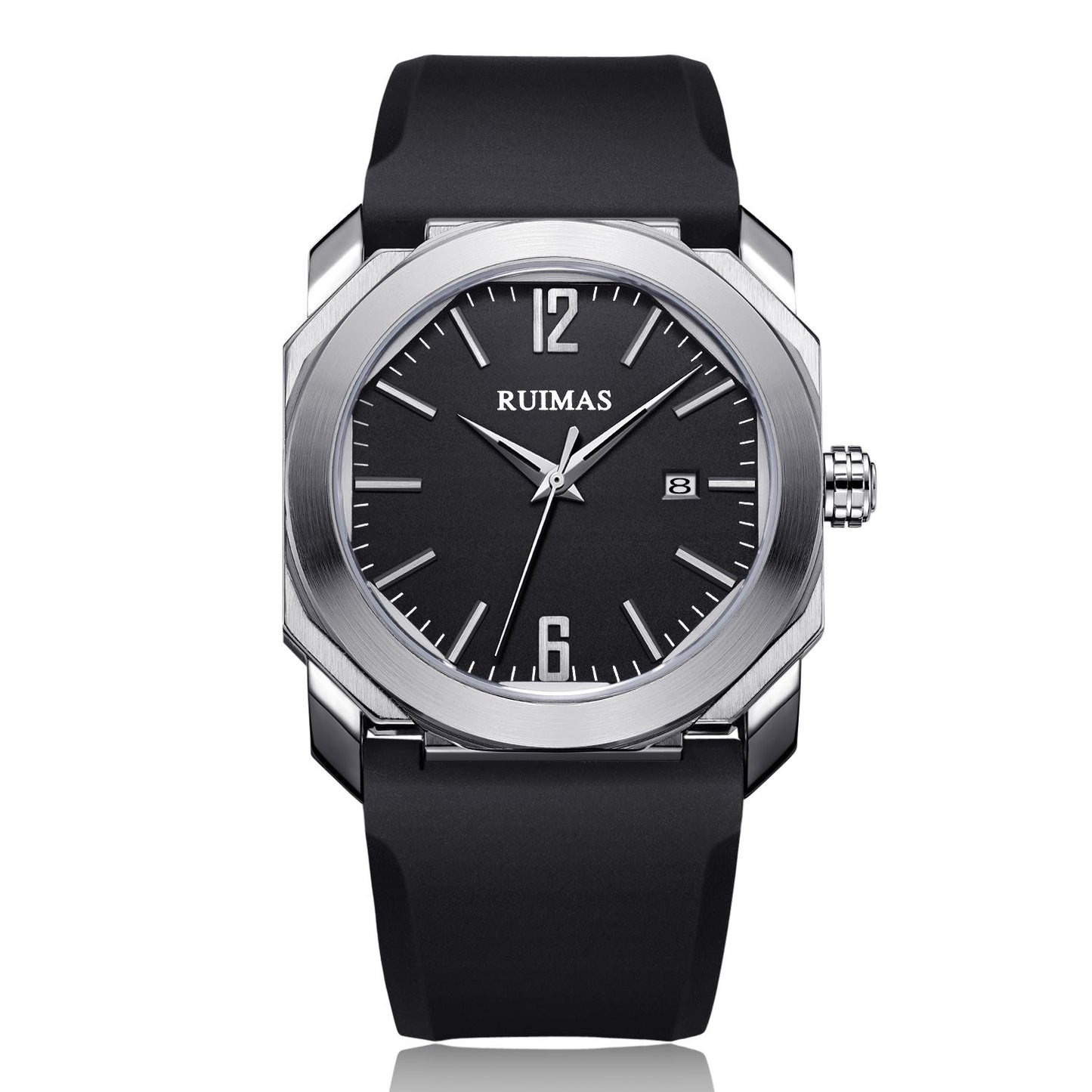 RUIMAS Luxury Silicone Band Quartz Sport Watches for Men Waterproof Calendar Casual Large Dial Wristwatch Clock Montre Homme-9