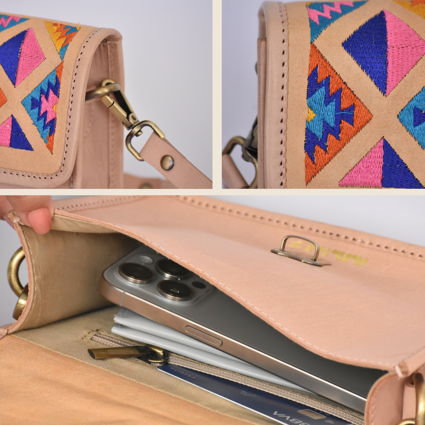 Cartera Artesanal de Cuero IULIUS – Bordado y Formato Compacto-4