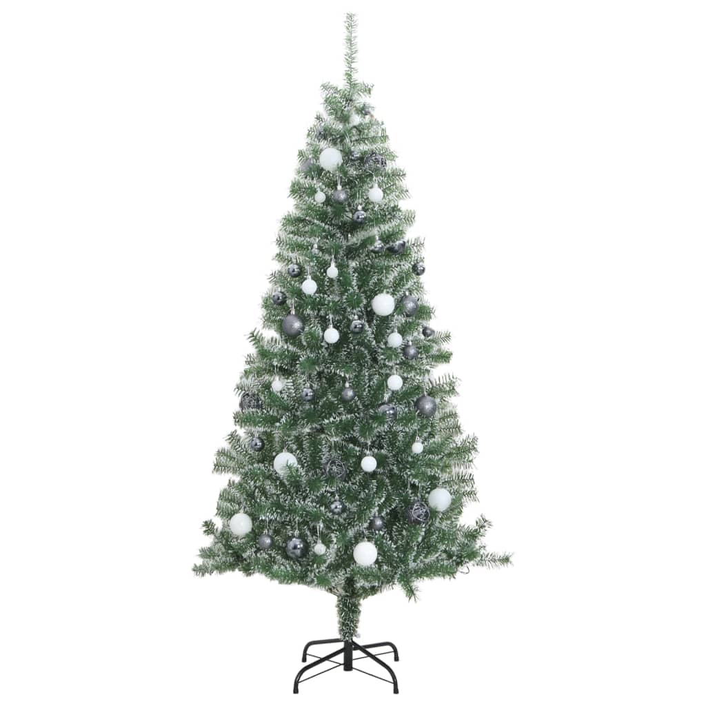 NNEVL Artificial Christmas Tree with 300 LEDs&Ball Set&Flocked Snow 210 cm-3