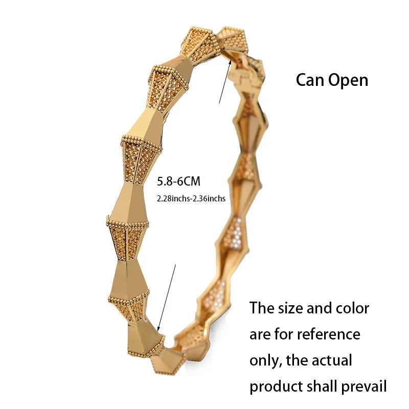 NNEOBA African Dubai Gold Bangles for Women Wedding-4