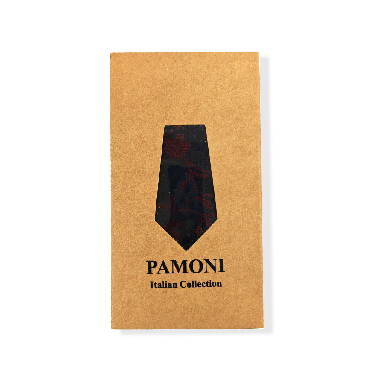 Navy Burgundy Floral Tie & Pocket Square Set-2