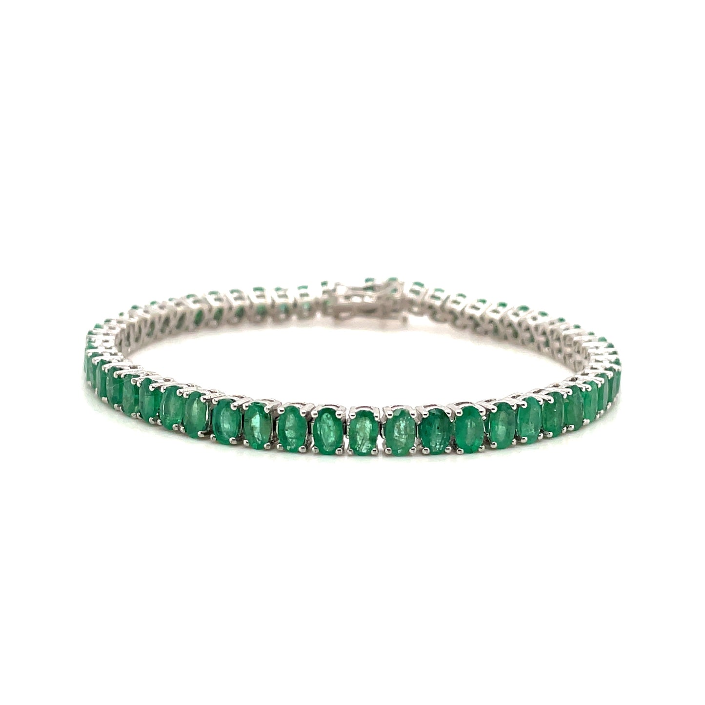 Emerald Bracelet in .925 Sterling Silver. - KSD 43070-0