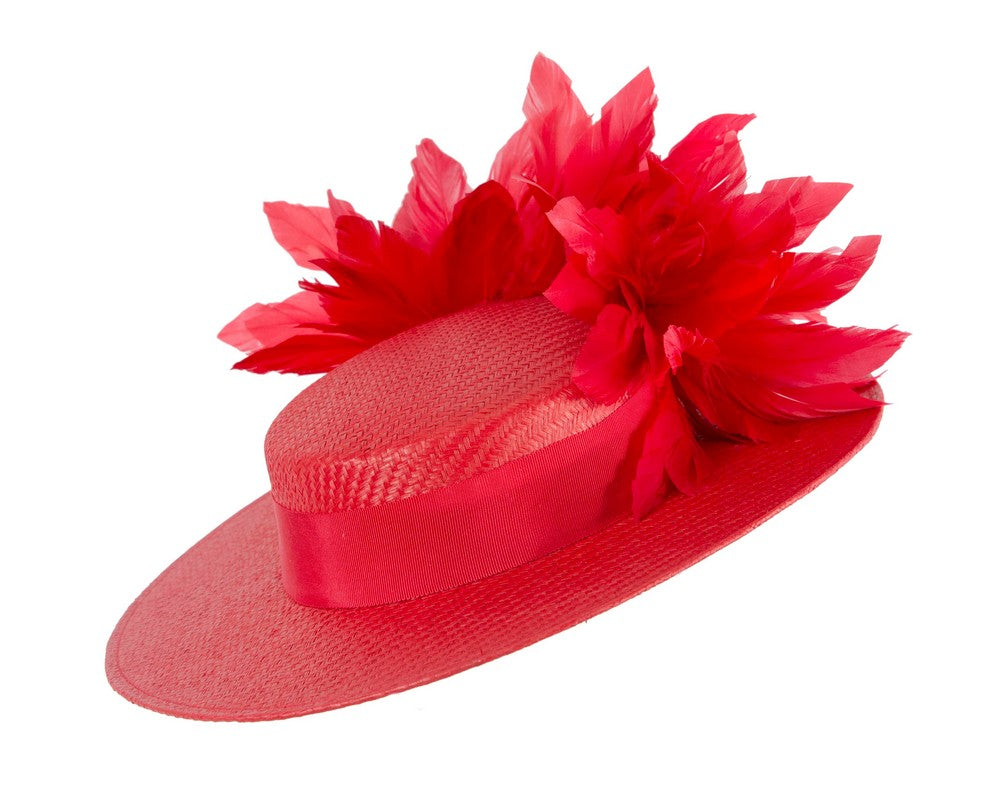 Red boater hat by Max Alexander MA902-1