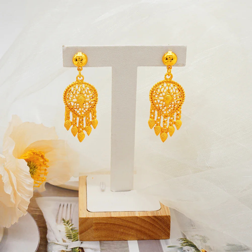 NNEOBA Gold Plated African Women’s Jewelry Set-4