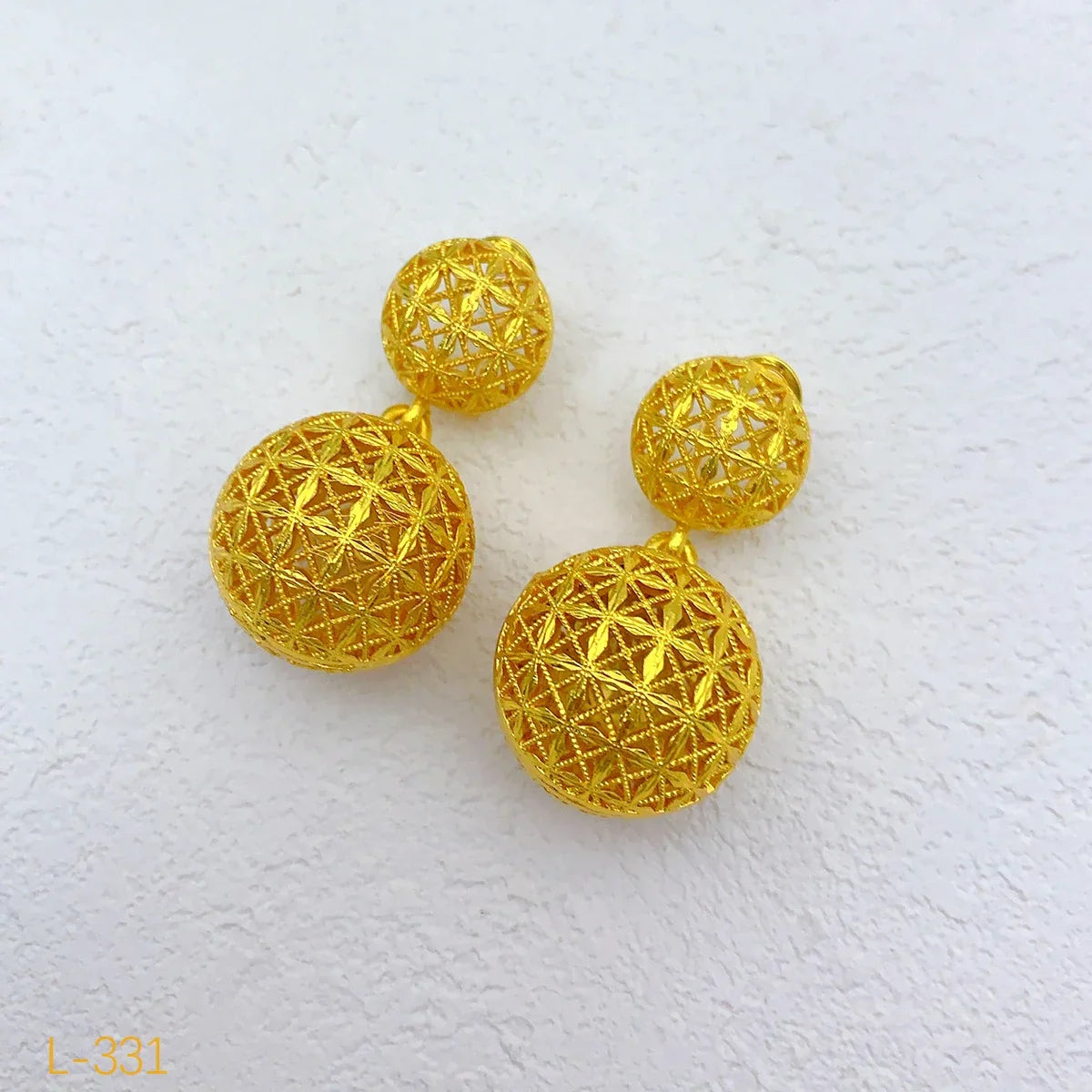 NNEOBA Gold Plated Bridal Jewelry Necklace Earrings Set-4