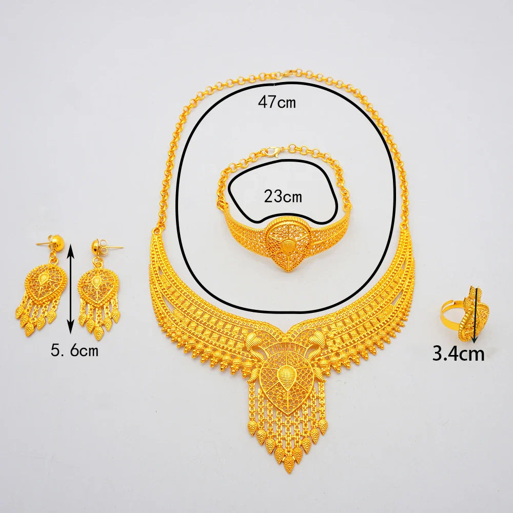 NNEOBA Gold Plated African Women’s Jewelry Set-1