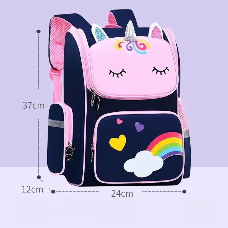 Girl School Backpack With Unicorn Print-1