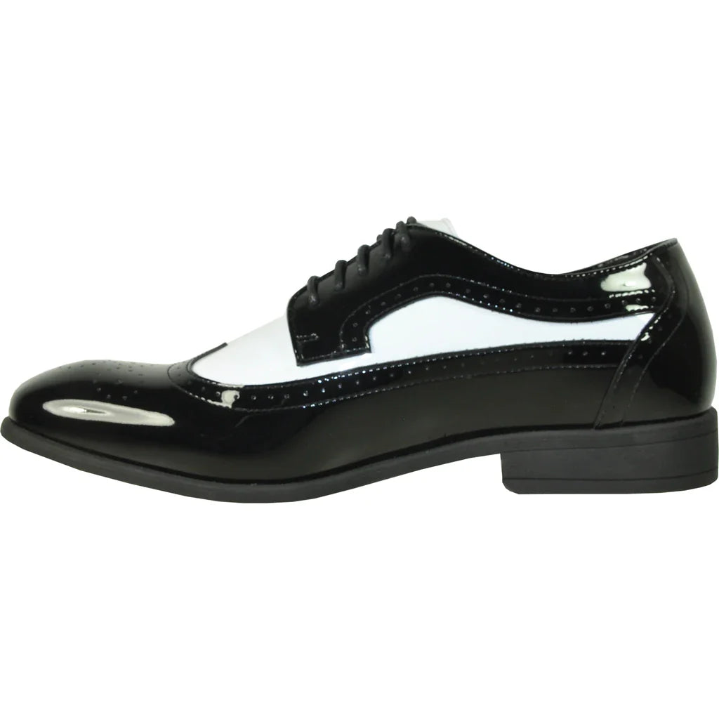 "Telford" Black and White Vangelo Tuxedo Shoes-4