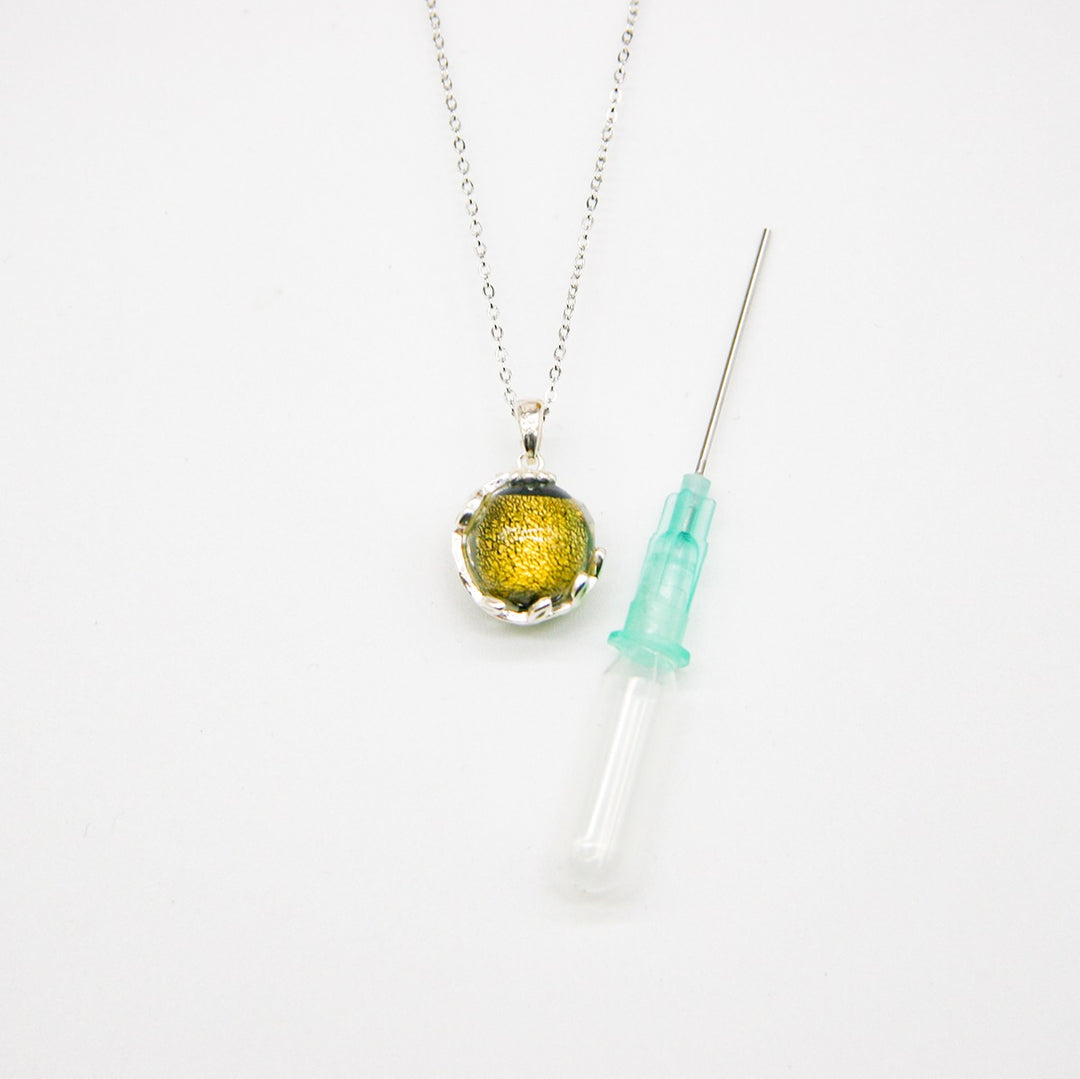 NNEDSZ Gift Box - Aroma Necklace White Gold - Planet Stellar Midnight (Golden dark blue) + Purify Oil Blend-3