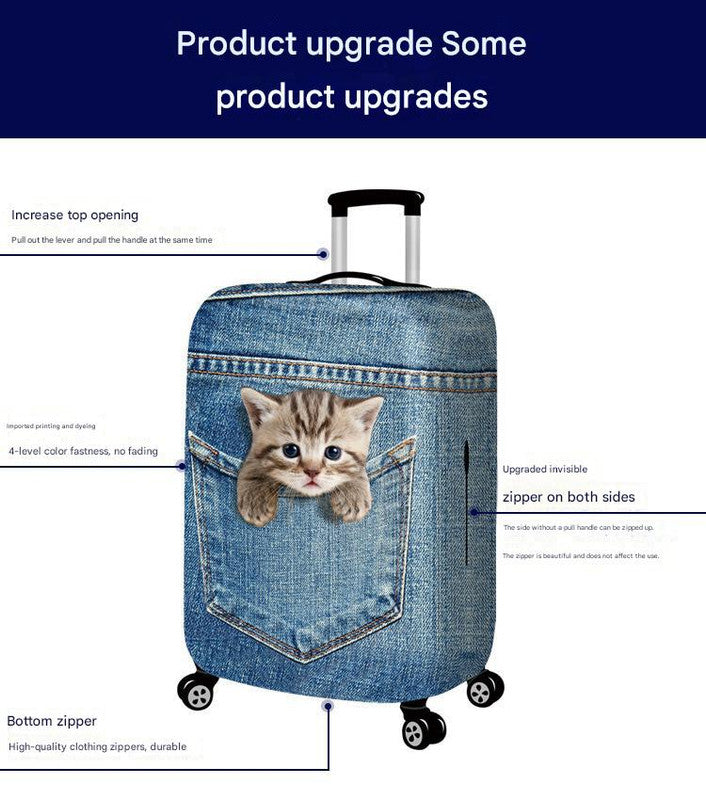 NNEDSZ XL 29-32 Inch Elastic Luggage Cover with Zipper, Travel Suitcase Protector, Scratch Resistant Luggage Cover-2