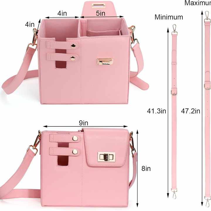 NNEDSZ White Portable Beverage Bottle Cup Holder Bag | Trendy Crossbody Design for Daily Commute(No water cup)-1