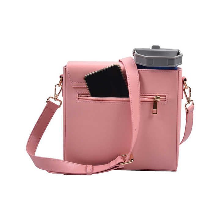 NNEDSZ White Portable Beverage Bottle Cup Holder Bag | Trendy Crossbody Design for Daily Commute(No water cup)-3