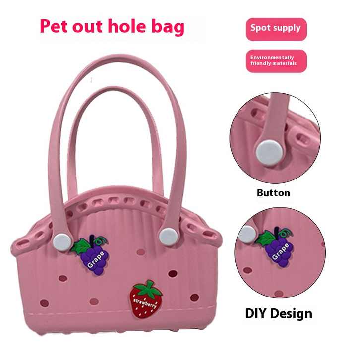 NNEDSZ Green Portable EVA Pet Handbag - DIY Custom Decoration Carrier for Small Pets, Beach, and Outdoor Use (Large Capacity)-2