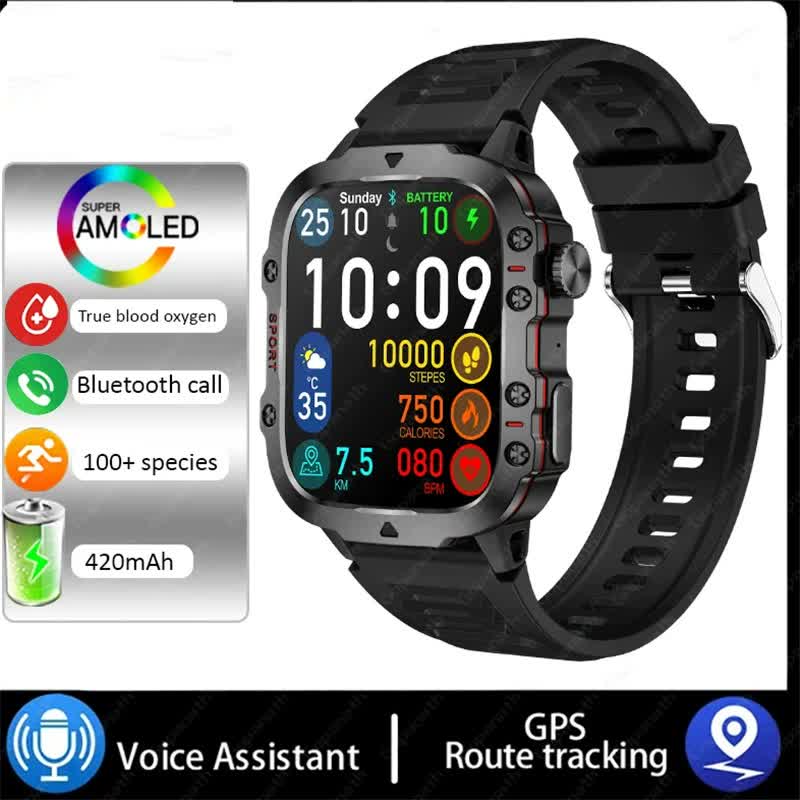 NNEDSZ White Rugged Smart Fitness Watch - Waterproof, Multi-Sport Modes, and Health Tracking-1