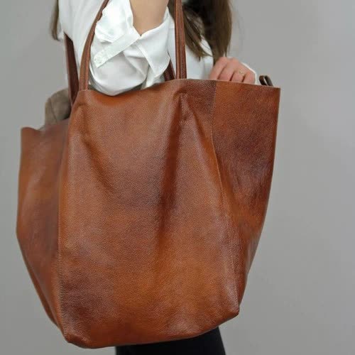 NNEDSZ Yellow Classic Large PU Leather Tote Bag with Inner Pouch - Elegant and Functional-2