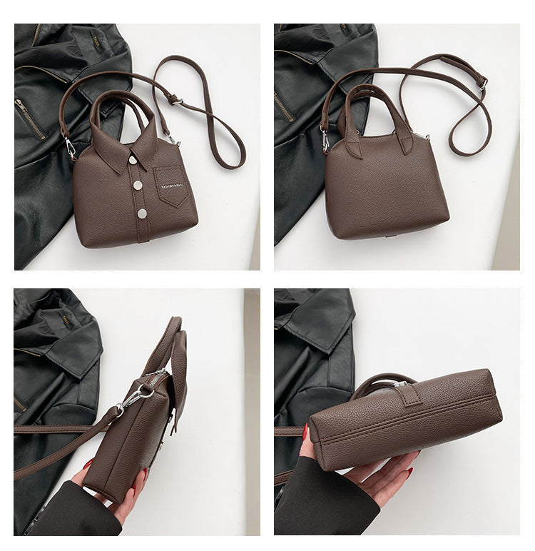 NNEDSZ White Trendy Shirt-Inspired PU Shoulder Bag | Stylish Handbag with Unique Design-4