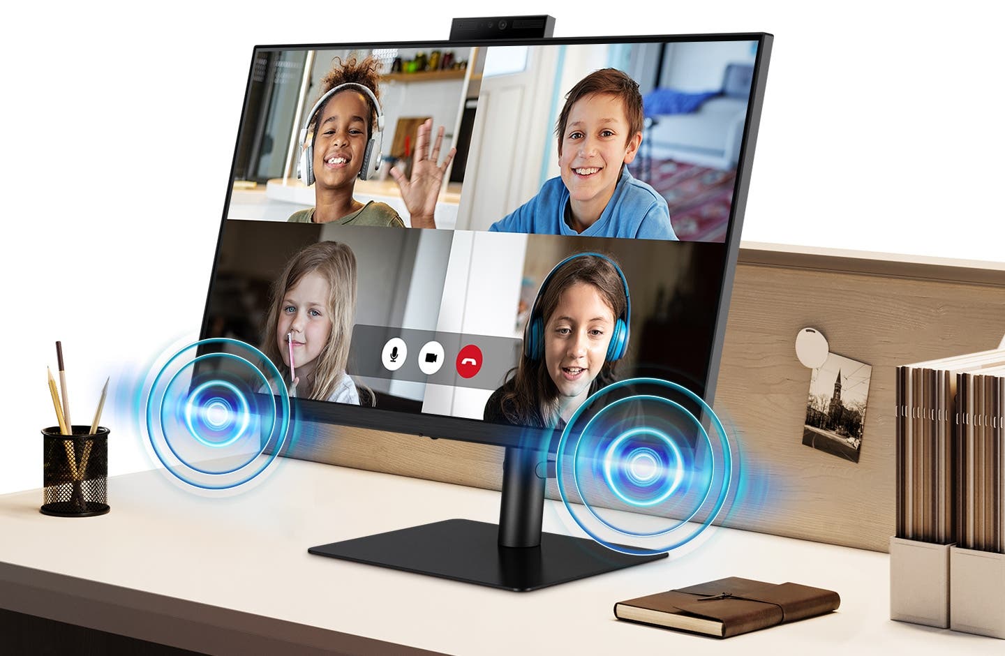 NNEKG Samsung 24 S4 Full HD IPS Freesync Monitor with Webcam (LS24A400VEEXXY)-4