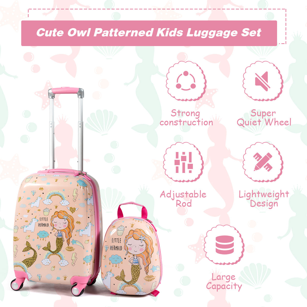 NNECW Luggage Set with Safe Material for Kids-4