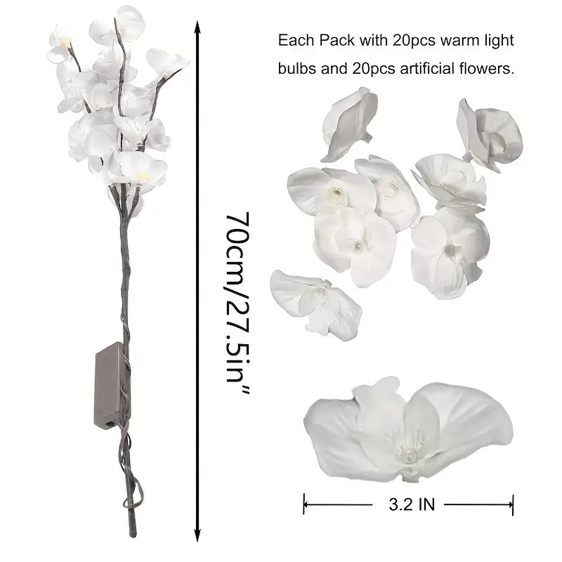 NNETM 1pc-20 LED White Willow Branch Lights-3