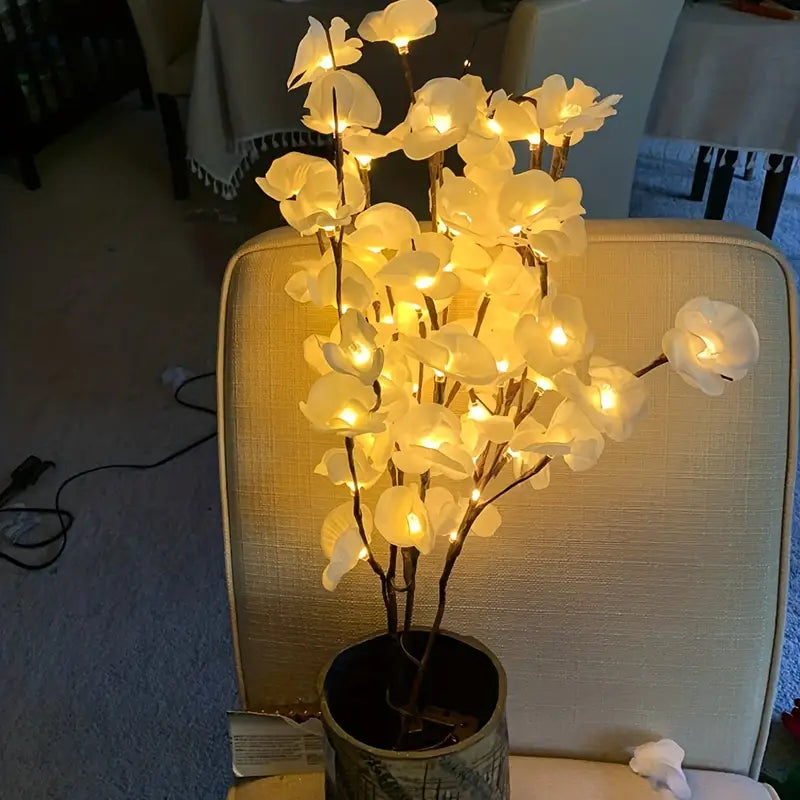 NNETM 1pc-20 LED White Willow Branch Lights-1