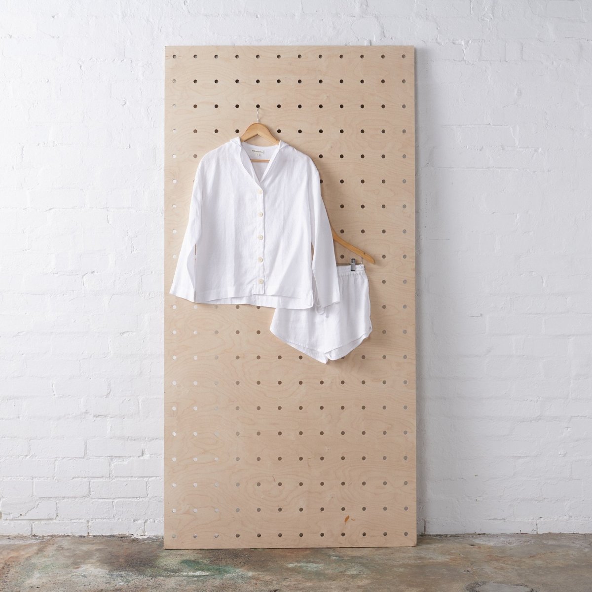 Linen Short Set - White-0