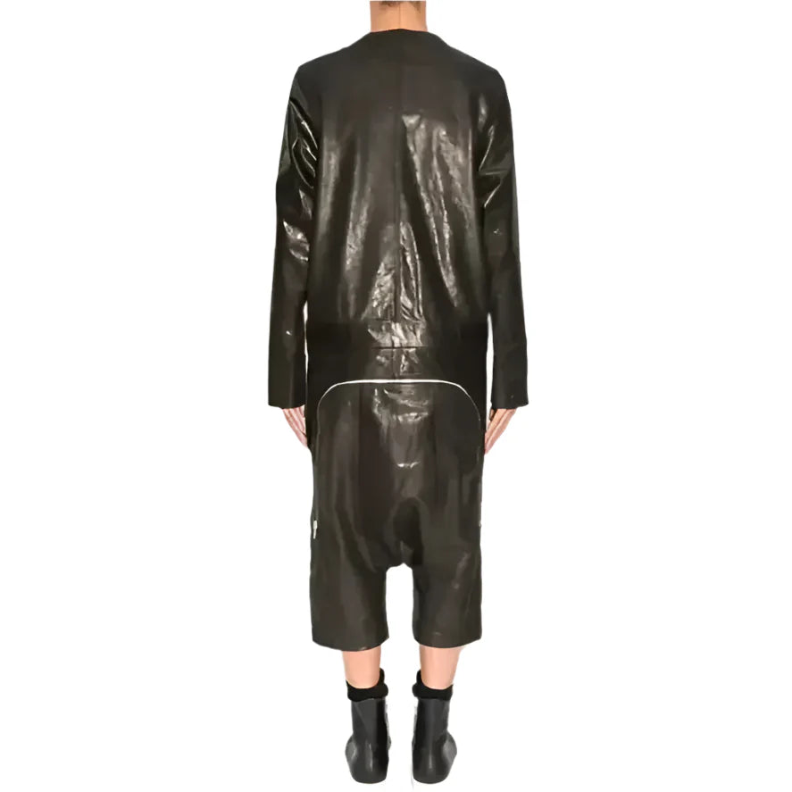 Men’s Black Leather Jumpsuit-2