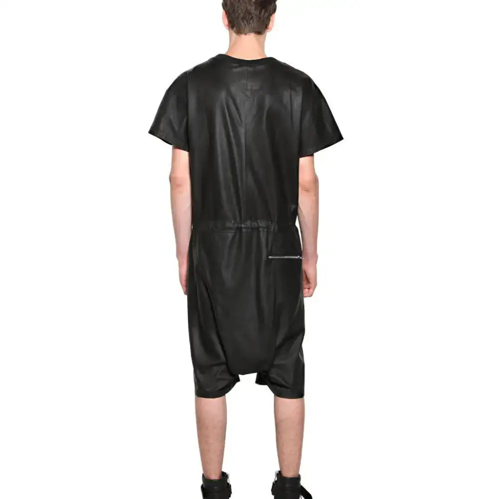 Men’s Leather Zippered Jumpsuit-1