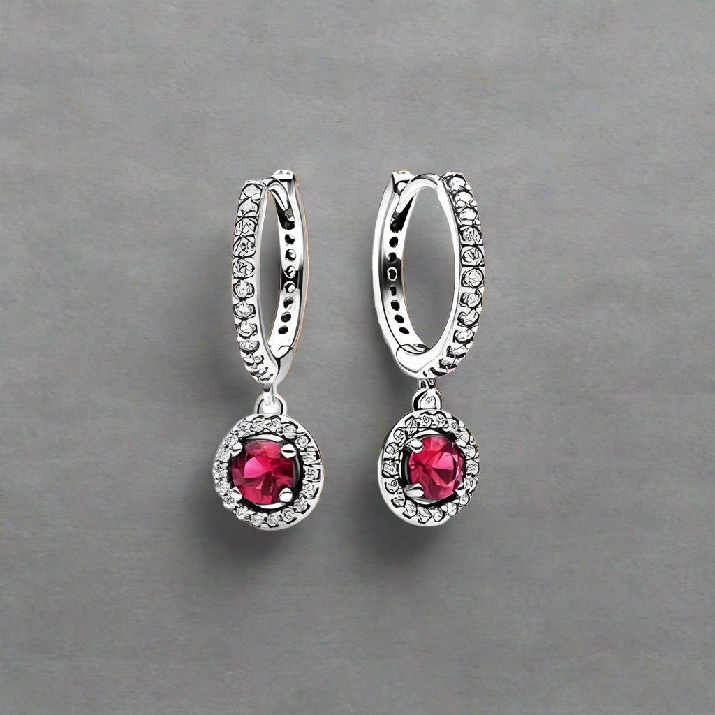 NNEOBA Valentine's Day Sapphire Earrings (Pink Red)-1