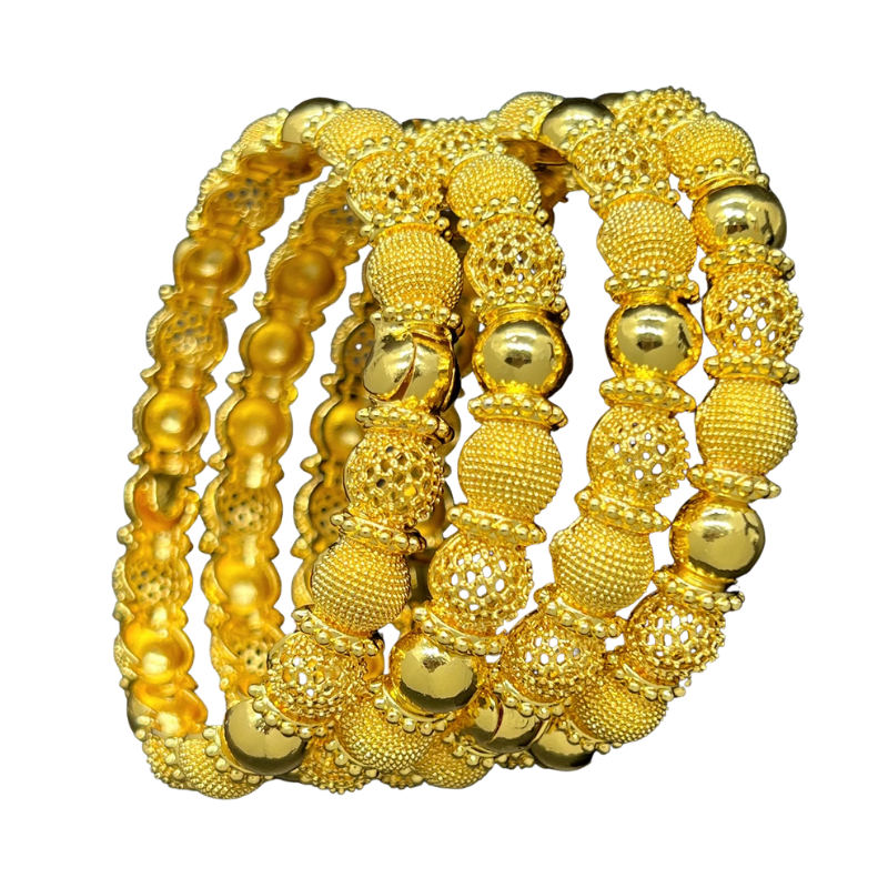 NNEOBA Gold Color Bangles Bridal Wedding Jewelry-0