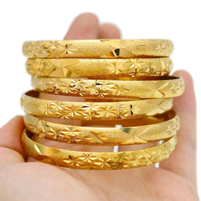 NNEOBA 24K Gold-Plated Bangles Ethiopian Jewelry-2