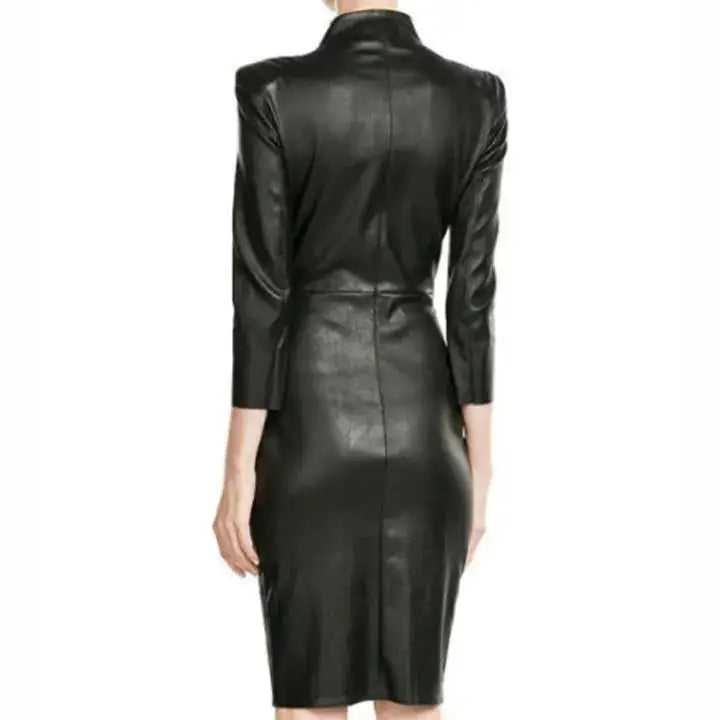 Women’s High-Waist Leather Catsuit Jumpsuit-1