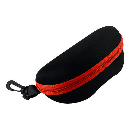 A Hard Sunglasses Case with Lock Clasp and Zipper Closure-0