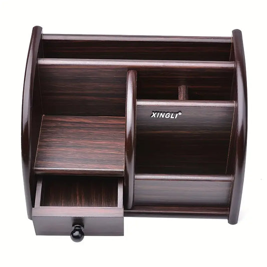 Wooden Desk File Organizer with Drawer-0