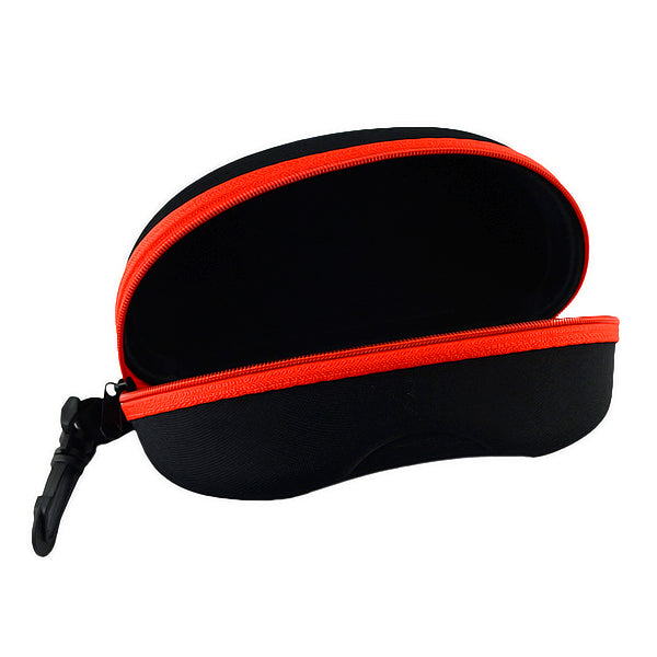 A Hard Sunglasses Case with Lock Clasp and Zipper Closure-1