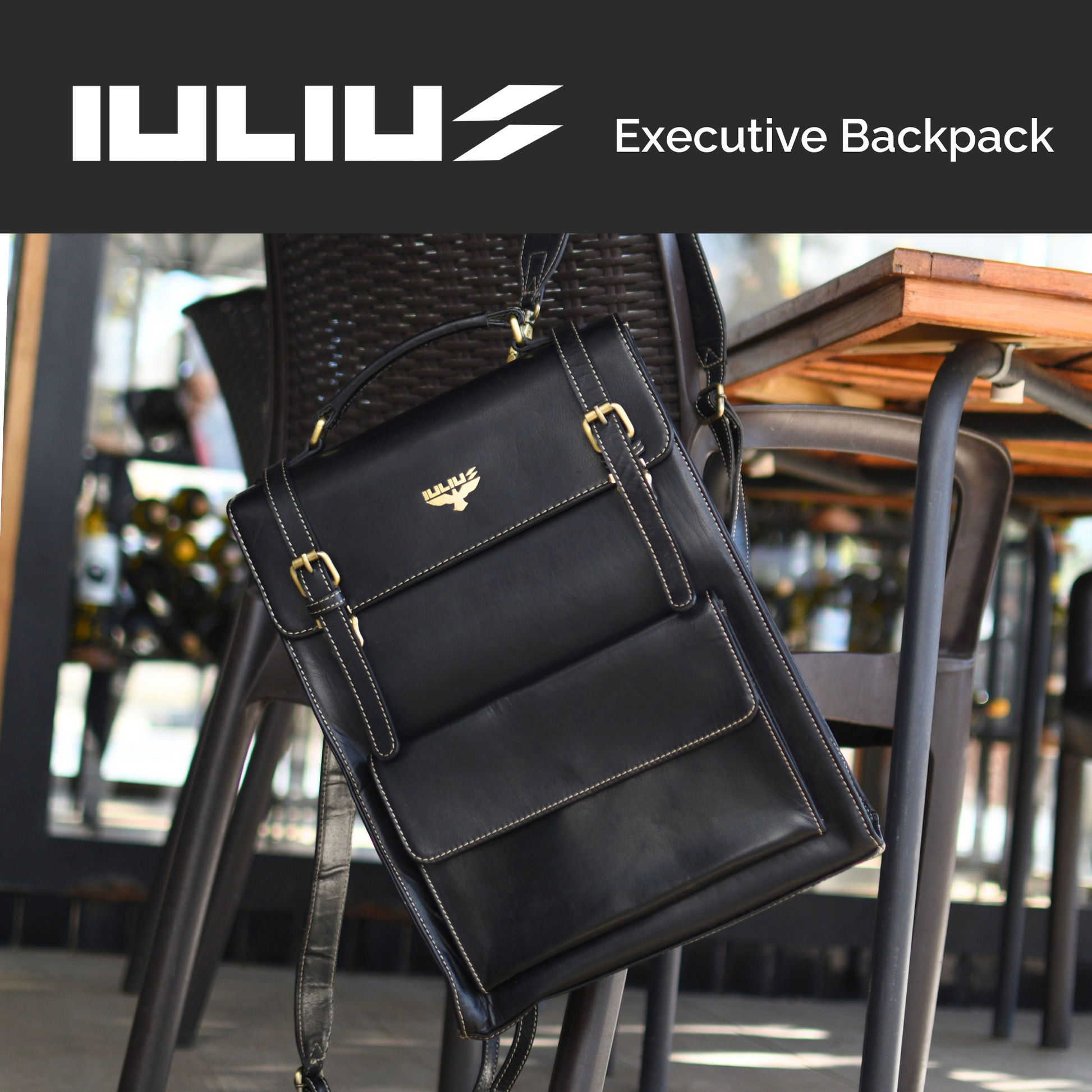 Mochila Ejecutiva de Cuero para Portátiles 15,6” – Estilo Business – IULIUS-1