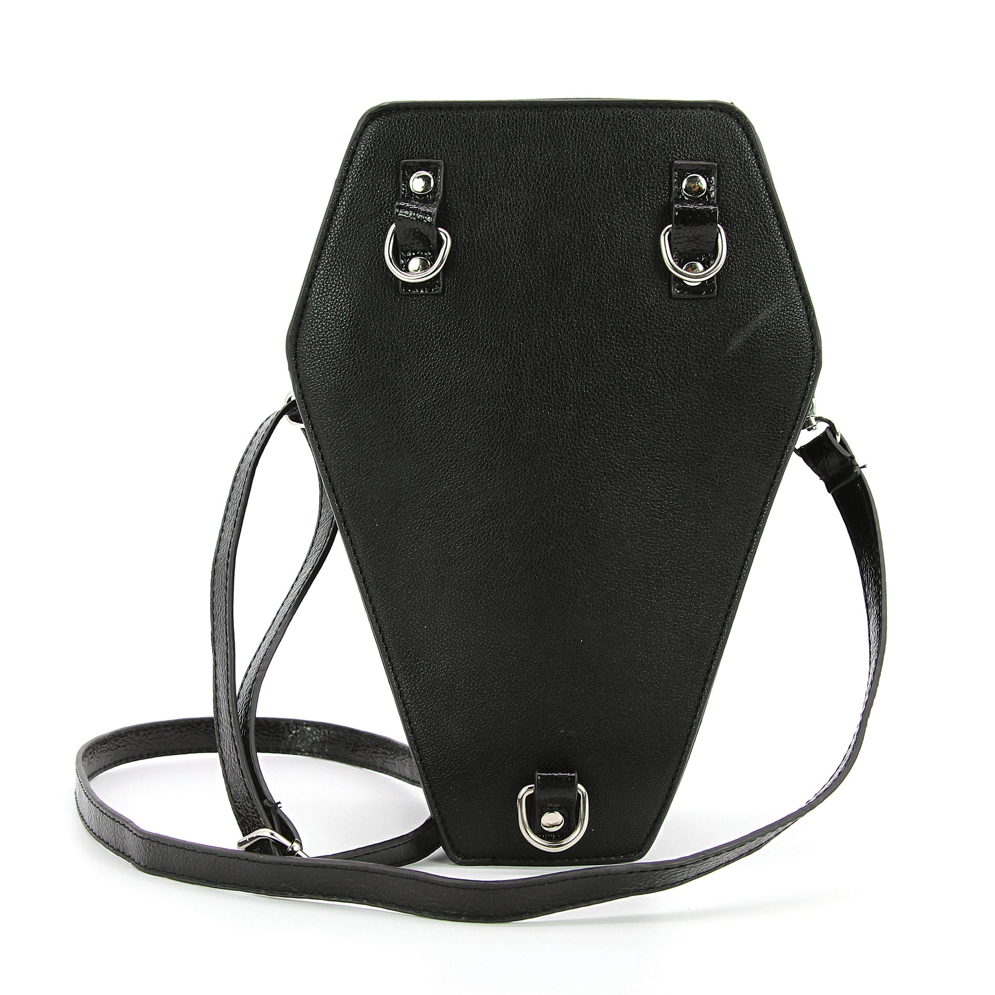 Metallic Cross Coffin Shaped Convertible Backpack Bag-3