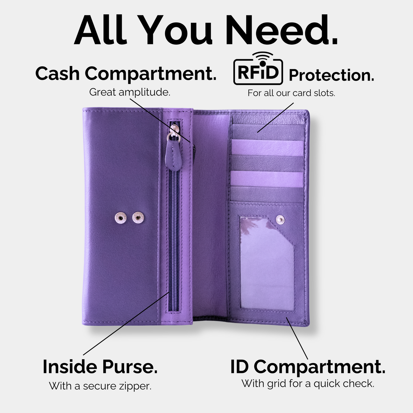 Cartera de Cuero  para Mujer – Modelo Violette – IULIUS-3