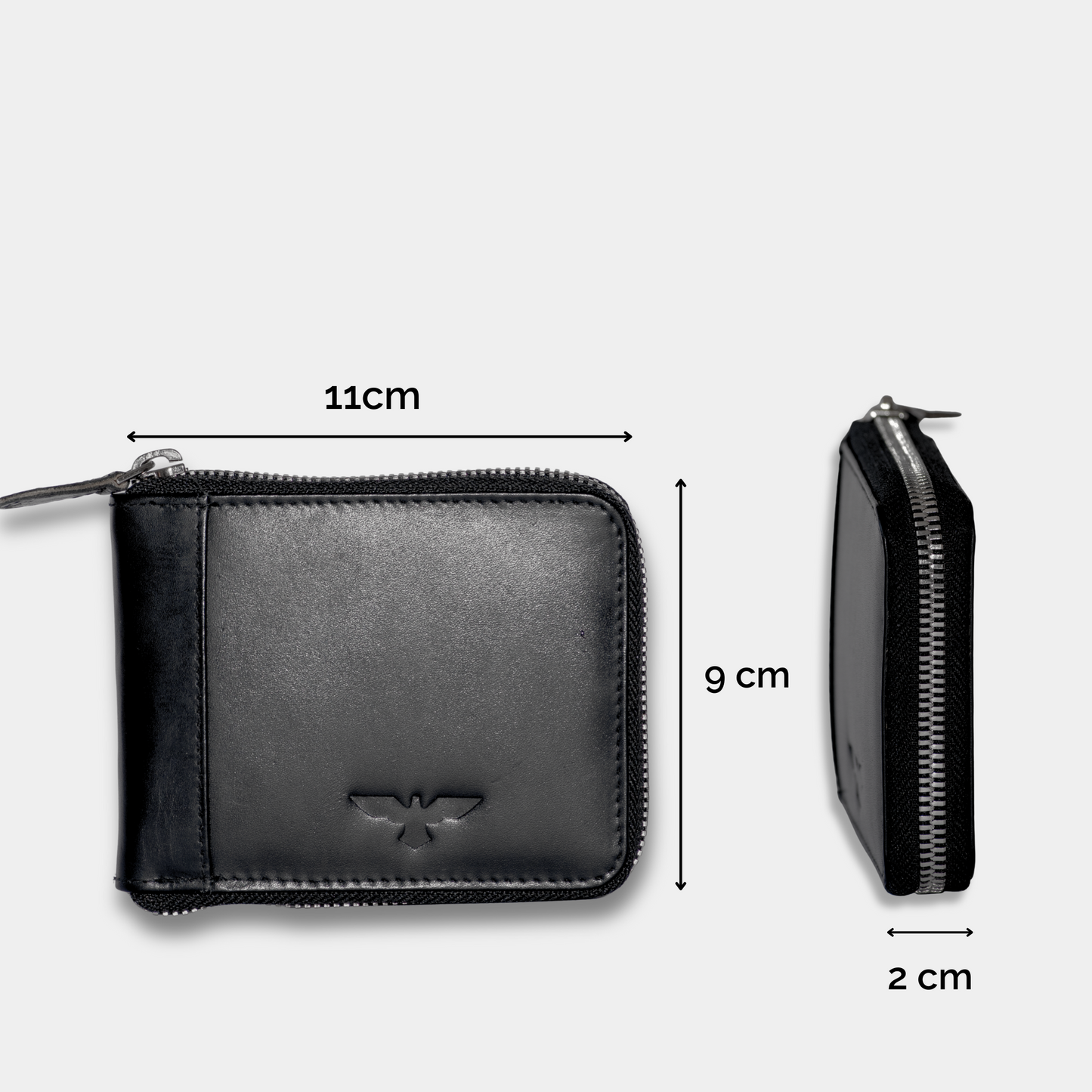 Cartera Zipper de Cuero Negro – Estilo Minimalista – IULIUS-2