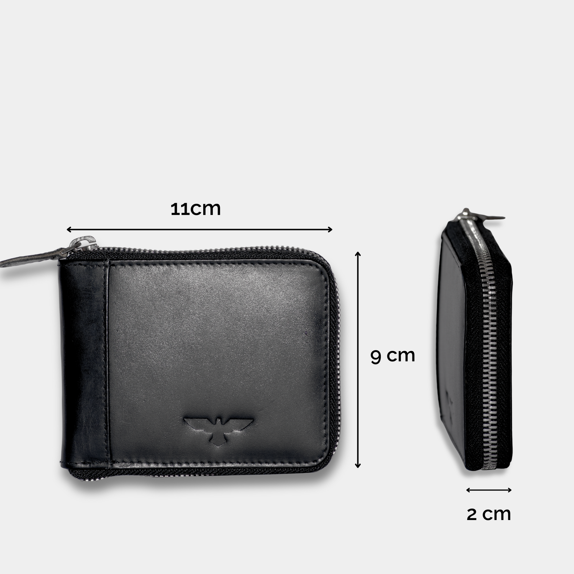 Cartera Zipper de Cuero Negro – Estilo Minimalista – IULIUS-2