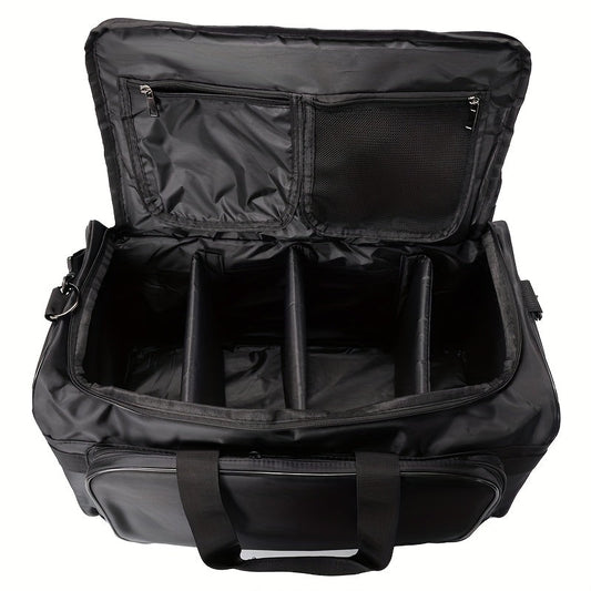 Nylon Duffel Bag with Shoe Compartment-0
