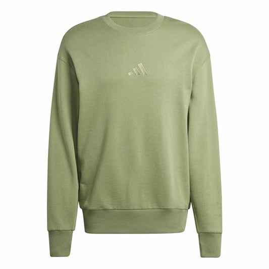 Men’s Sweatshirt without Hood Adidas All Szn French Terry Crew Green L-0