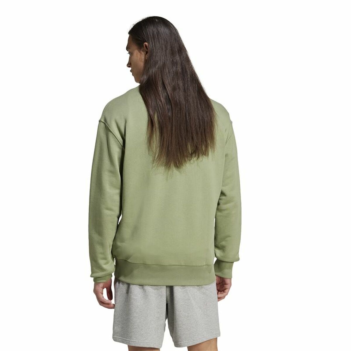 Men’s Sweatshirt without Hood Adidas All Szn French Terry Crew Green L-3