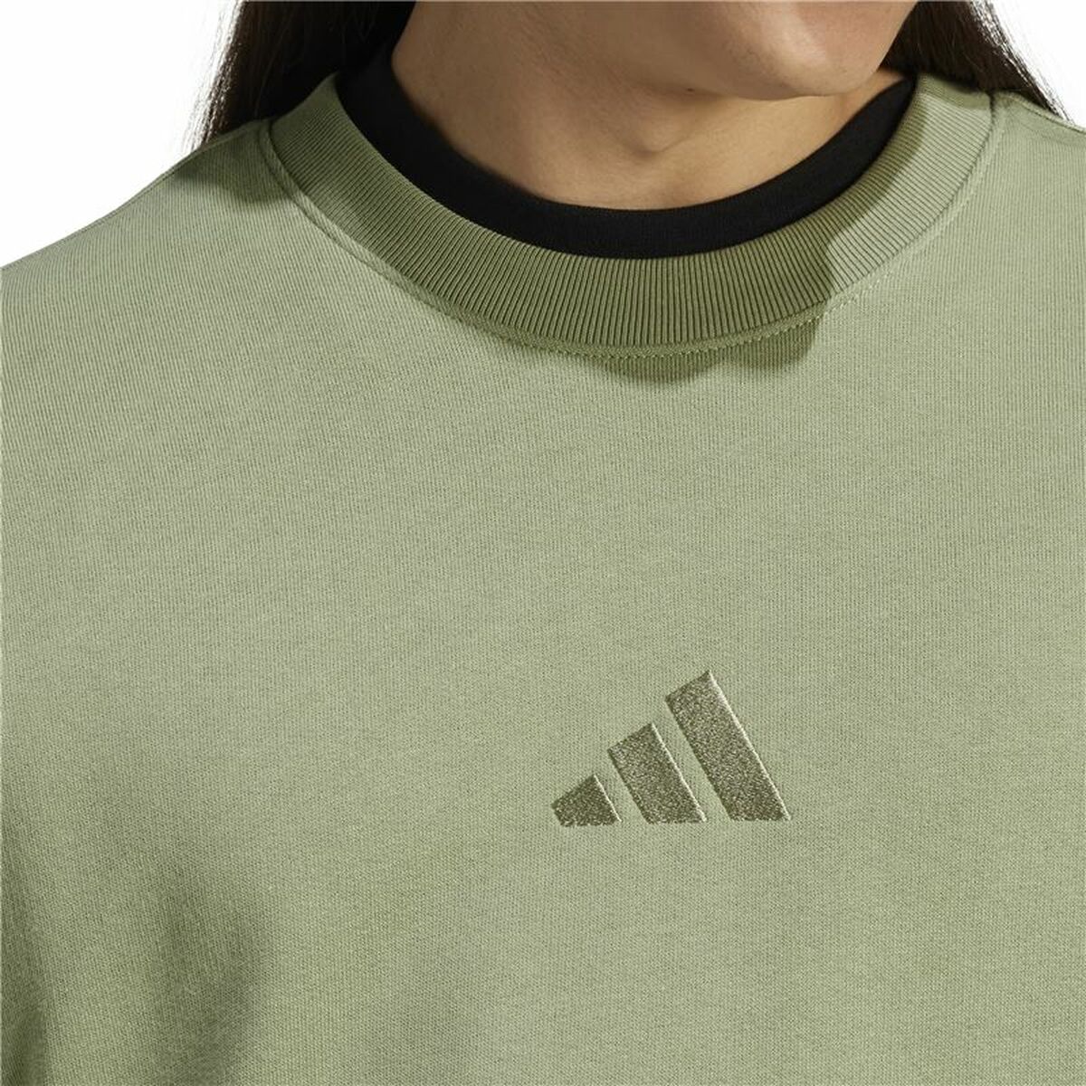 Men’s Sweatshirt without Hood Adidas All Szn French Terry Crew Green L-1