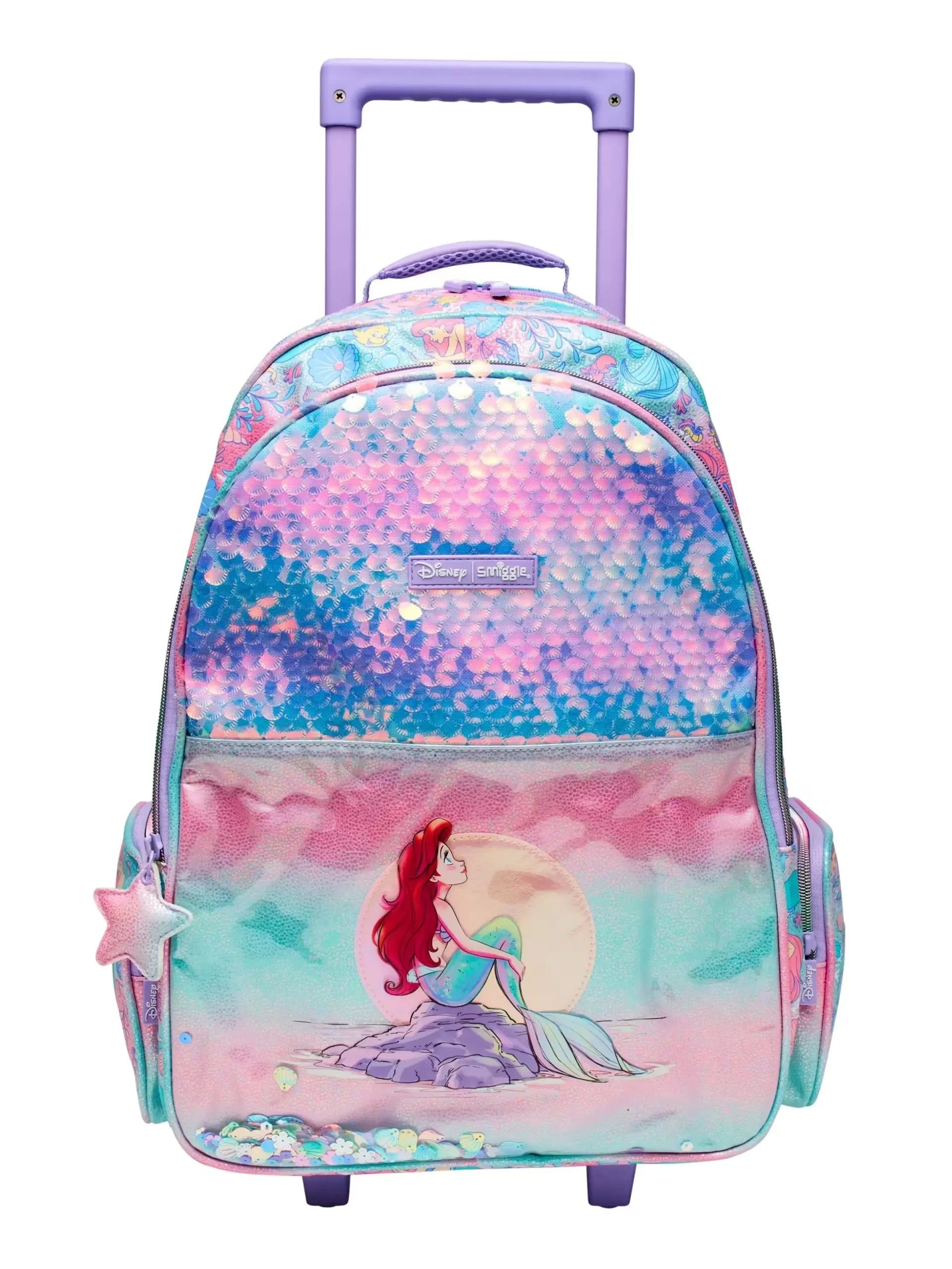 Smiggle - Disney Prenses Çekçekli Işıklı Tekerlekli Çanta-1