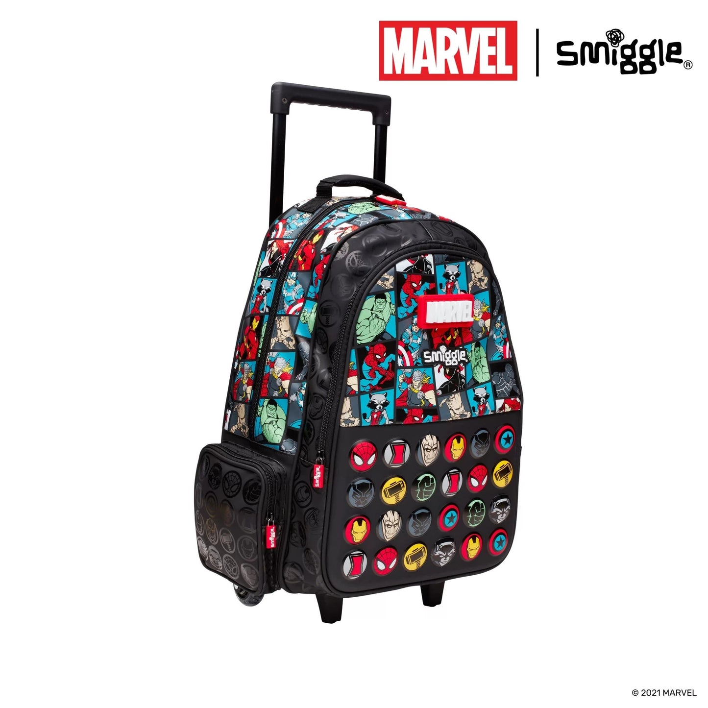 Smiggle - Marvel Çekçekli Işıklı Tekerlekli Çanta-1