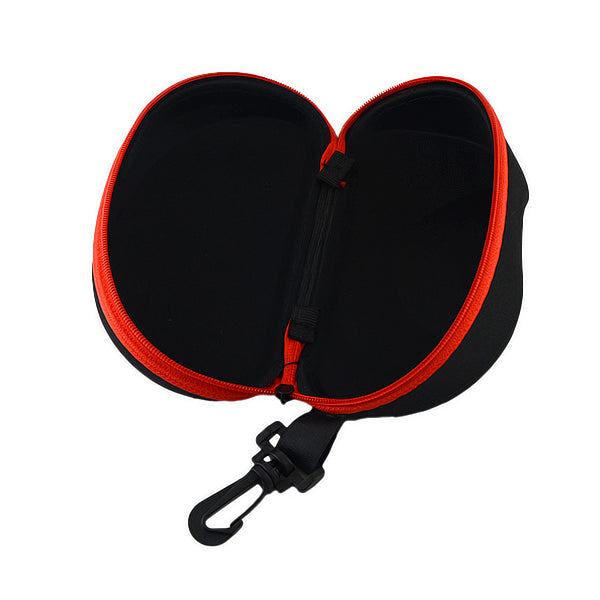 A Hard Sunglasses Case with Lock Clasp and Zipper Closure-3