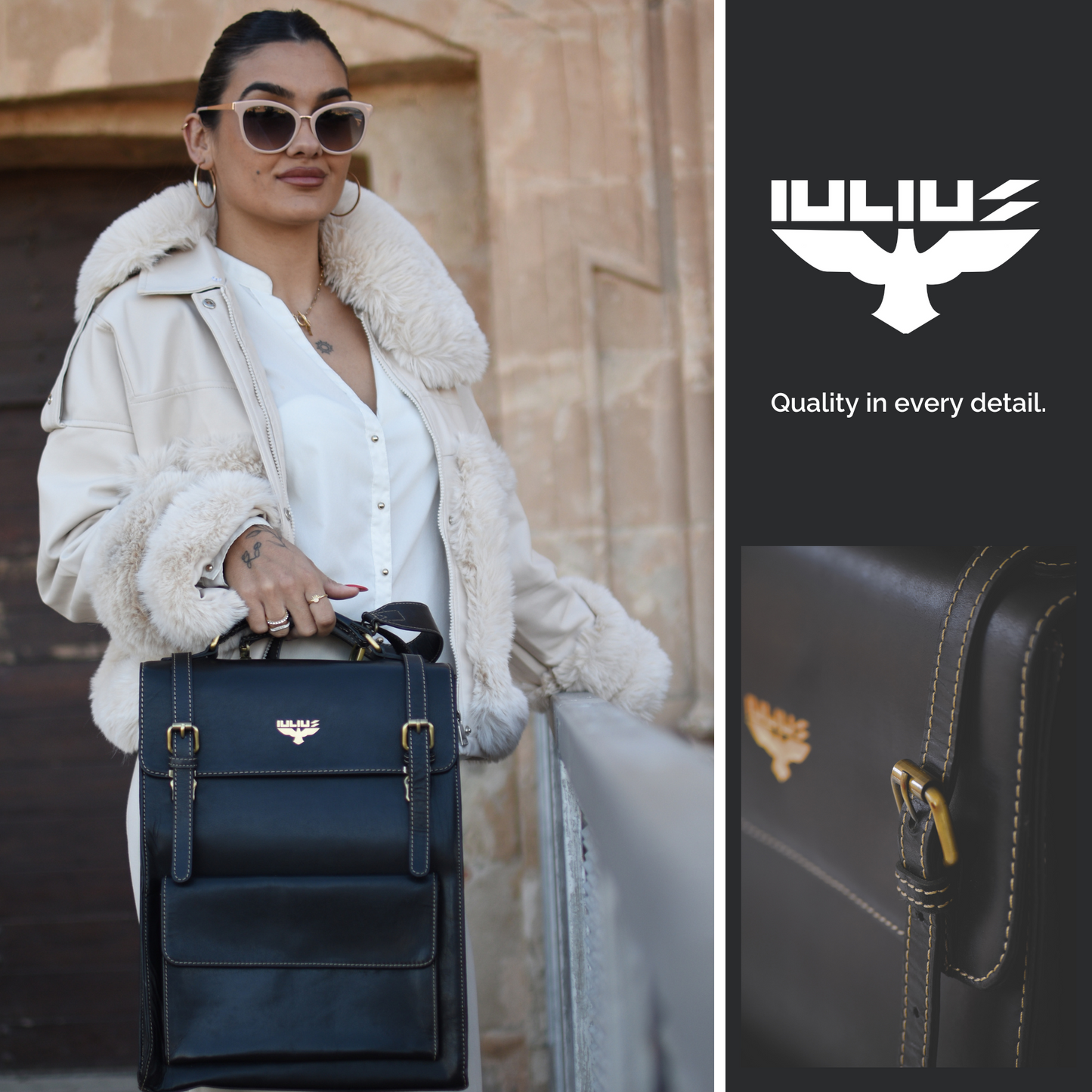 Mochila Ejecutiva de Cuero para Portátiles 15,6” – Estilo Business – IULIUS-4